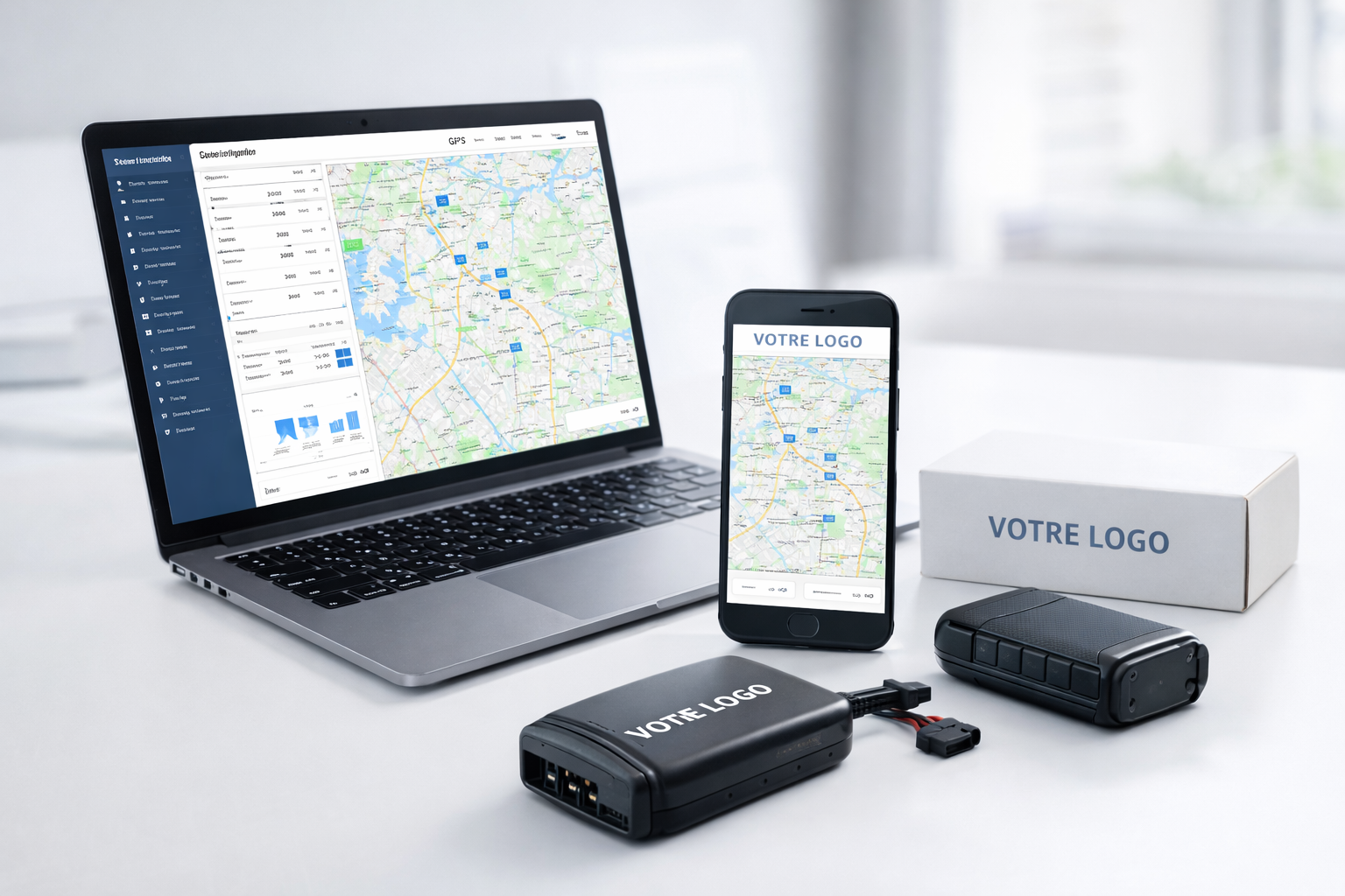 Solutions de suivi GPS personnalisables : plateforme web, mobile et boîtiers avec marque blanche
